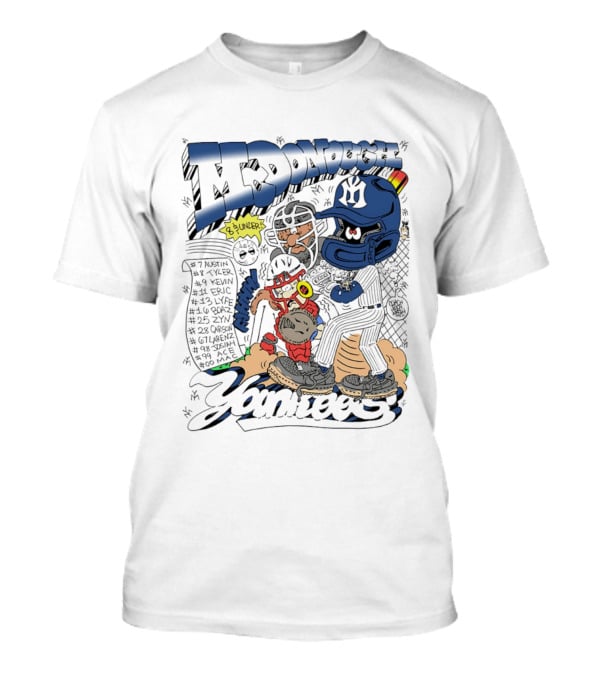 McDonough Yankees Caricature Number List And Players T-Shirt