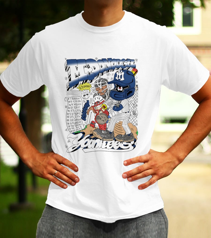 McDonough Yankees Caricature Number List And Players T-Shirt