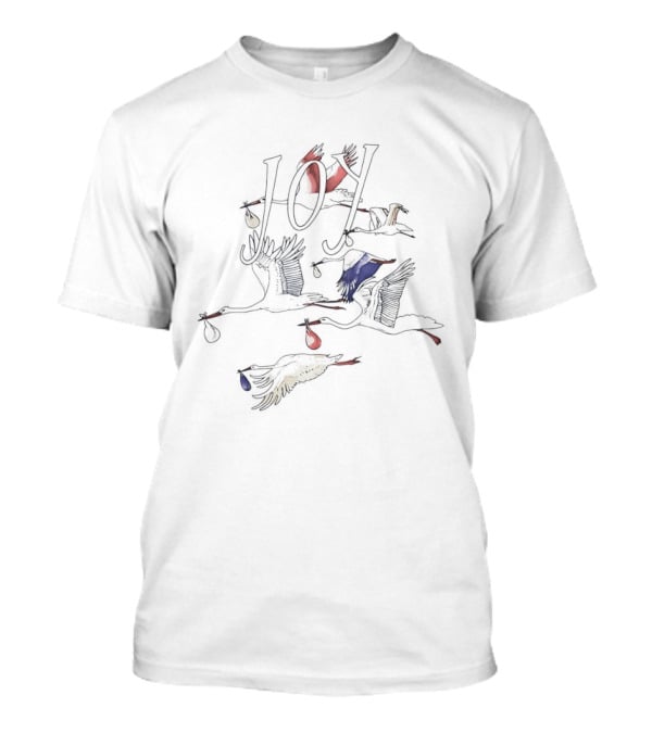 Joy Colorful Crane Bird Artistry T-Shirt