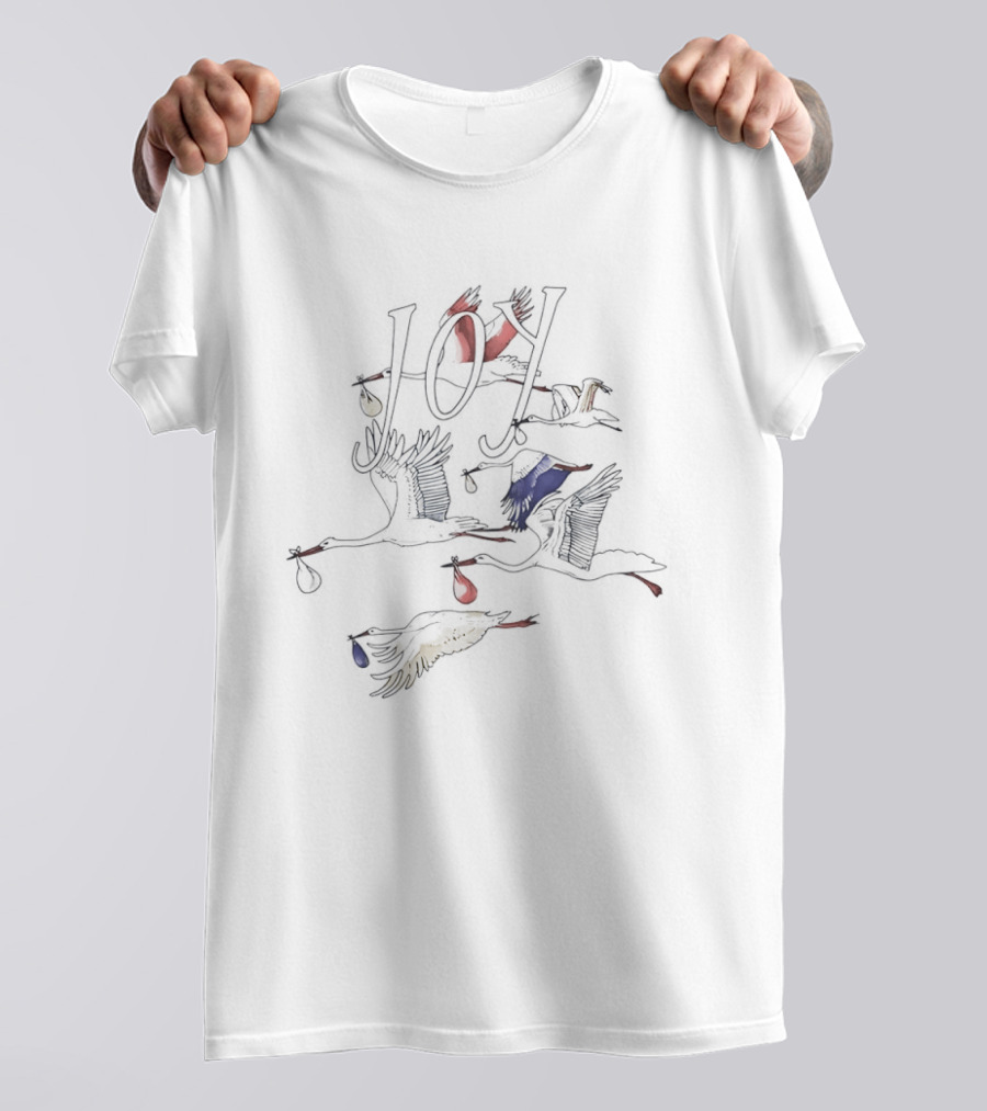 Joy Colorful Crane Bird Artistry T-Shirt