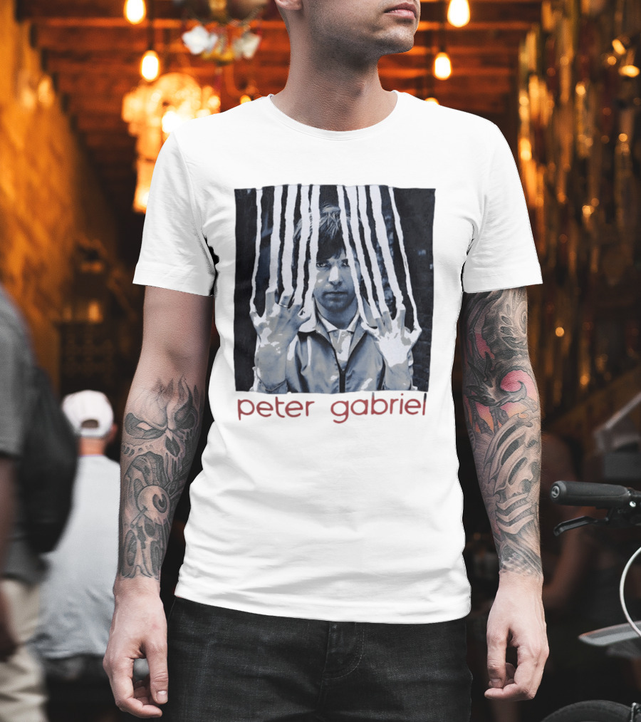 Peter Gabriel Iconic Image With Torn Lines T-Shirt