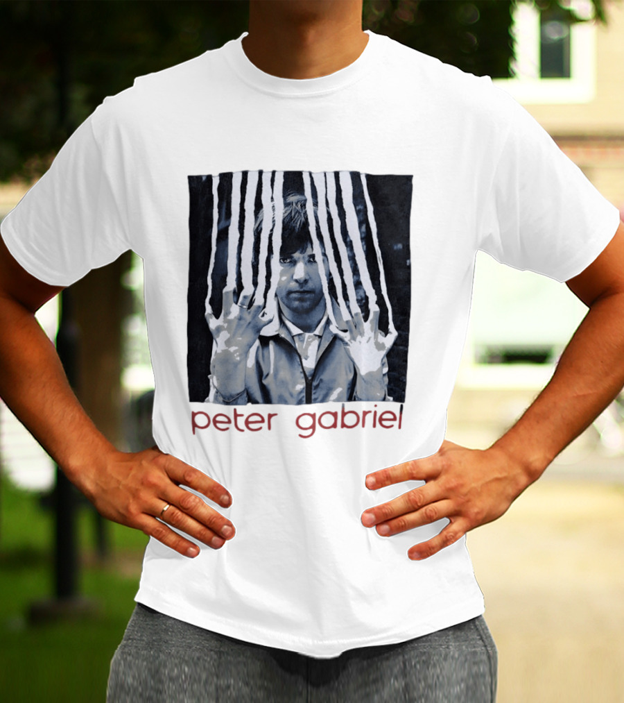 Peter Gabriel Iconic Image With Torn Lines T-Shirt