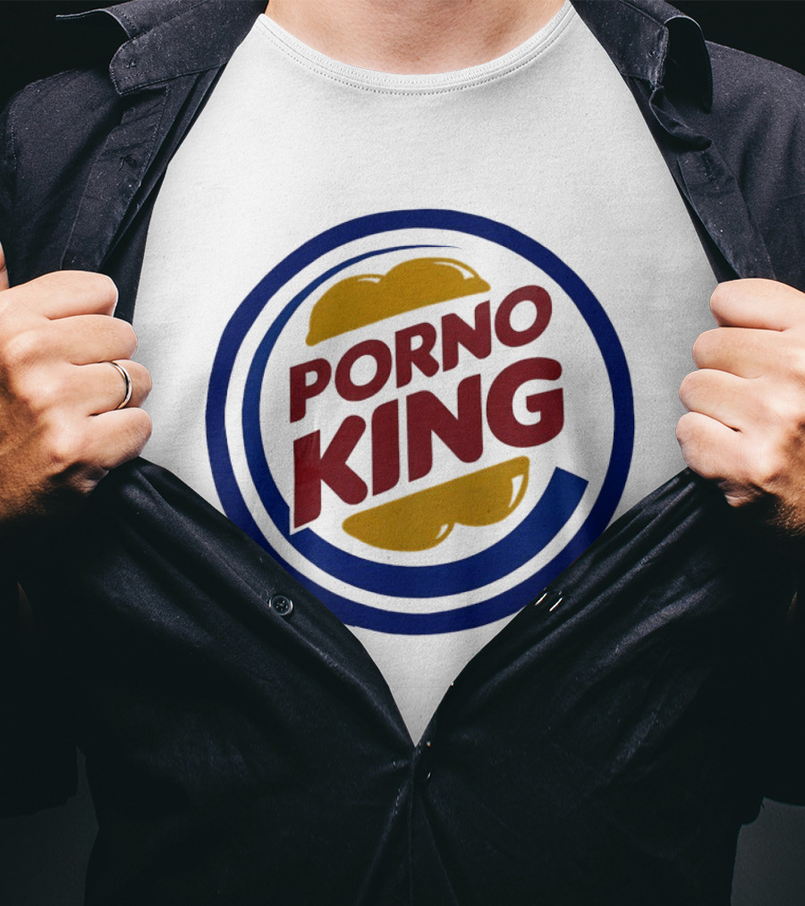 Porno King Burger King Logo Parody Humorous T-Shirt