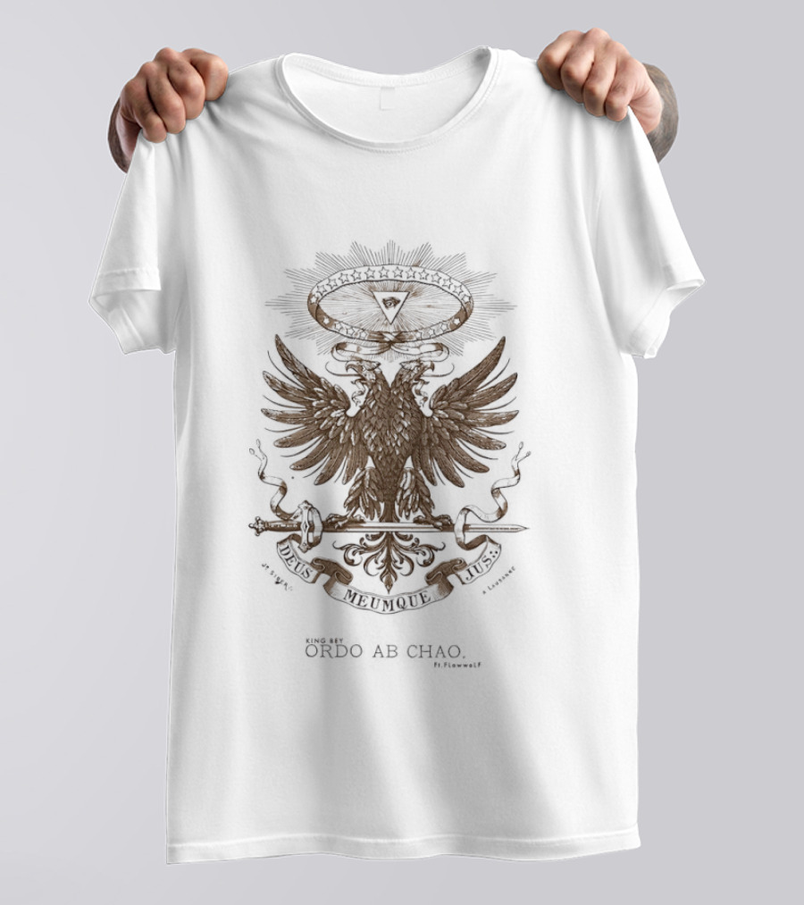 King Bey Ordo Ab Chao Deus Meumque Jus Eagle Emblem With Triangle T-Shirt