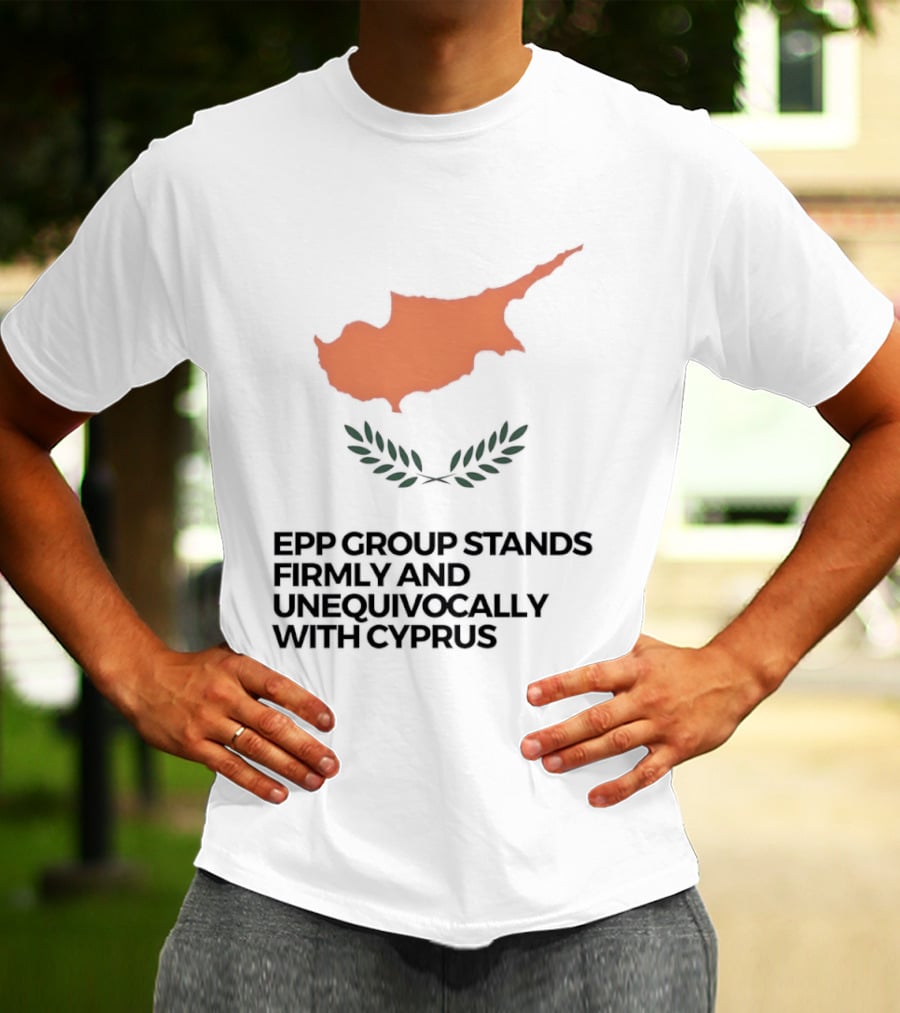 EPP Group Stands Firmly And Unequivocally With Cyprus Map Laurel Wreath T-Shirt
