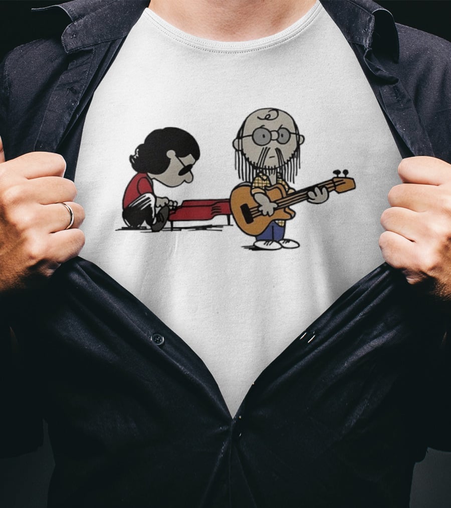Steely Dan Musician Cartoon Crossover With Peanuts Characters Charlie Brown T-Shirt