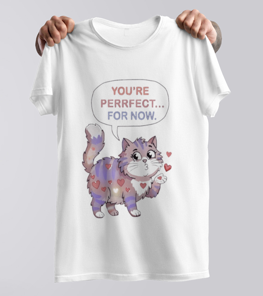 You're Perrfect For Now Love Cat Hearts T-Shirt