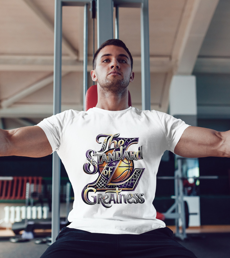 The Standard Of Greatness Gold Basketball Trophy Lakers T-Shirt