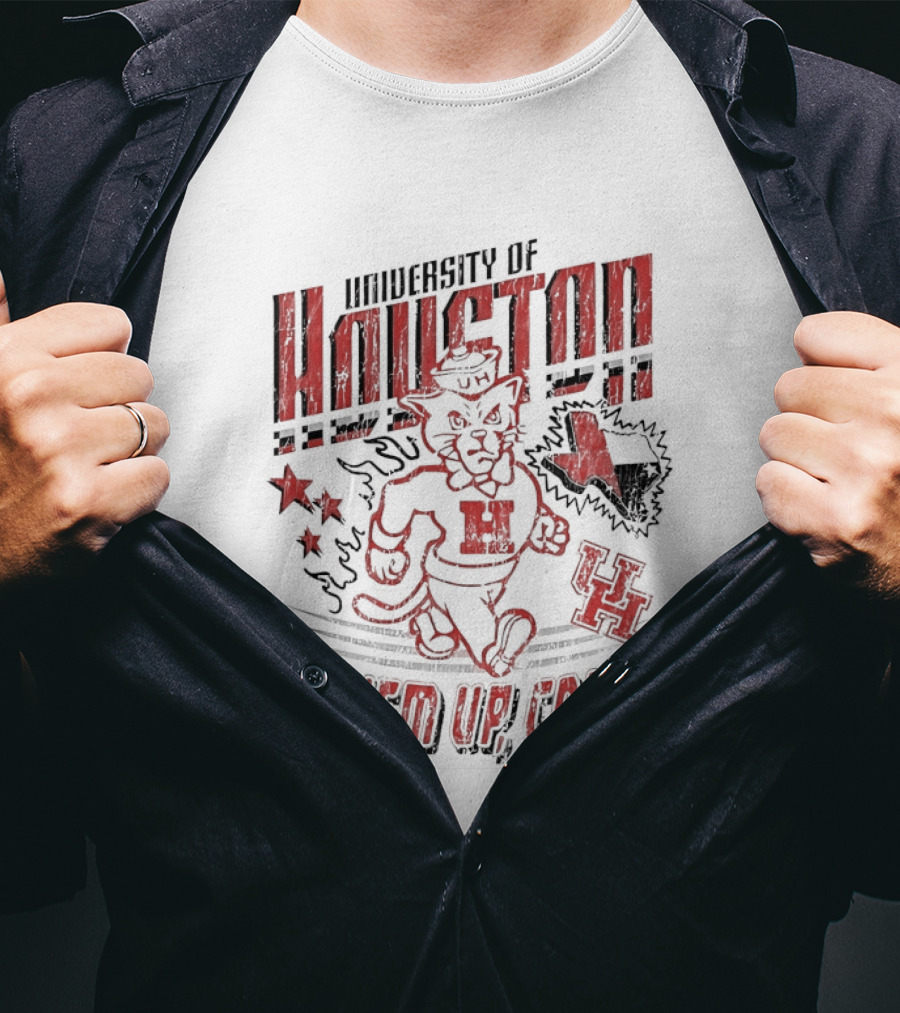 University Of Houston Eat 'Em Up Cougs Runnin' Houston Cougar Texas Stars And Paw T-Shirt