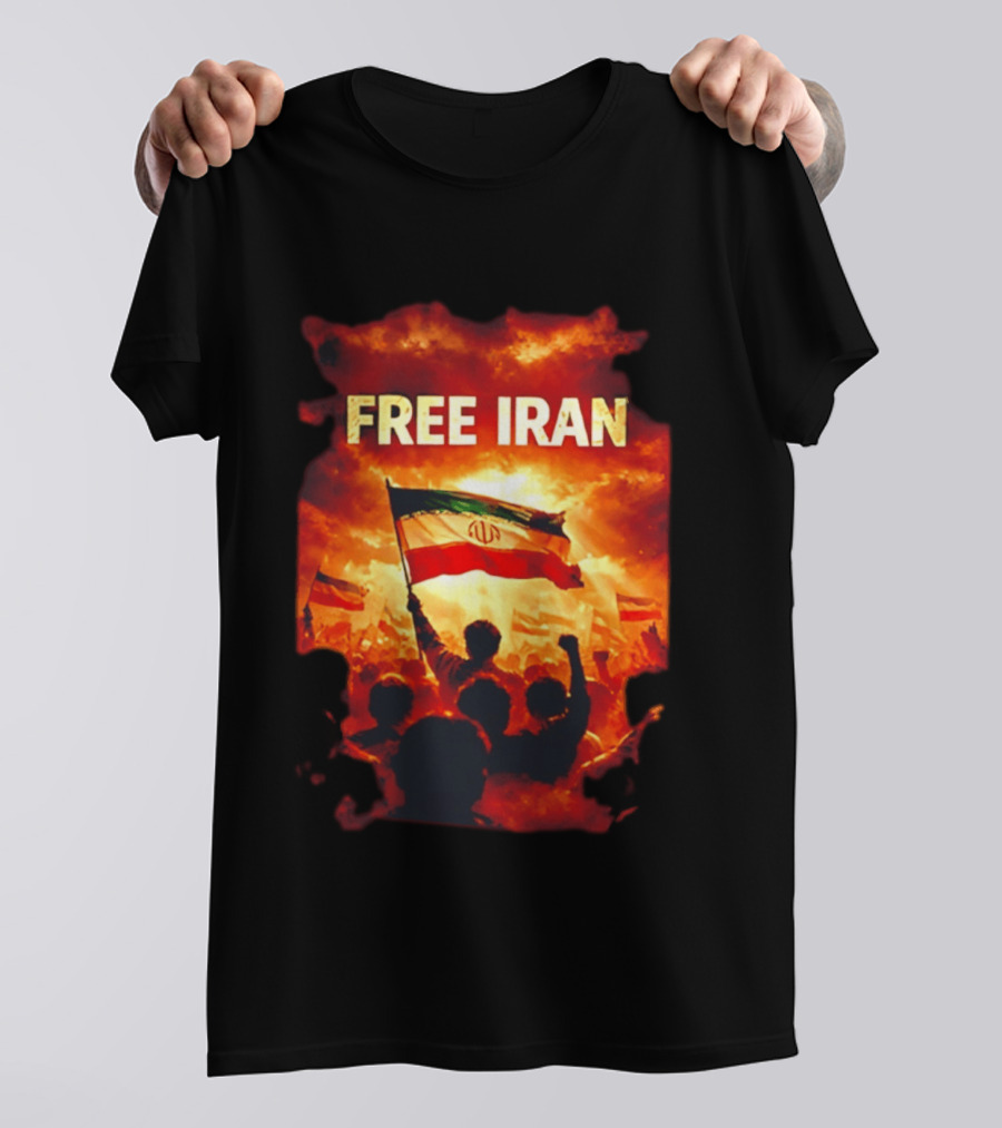 Free Iran Flag Protest Human Rights Solidarity T-Shirt