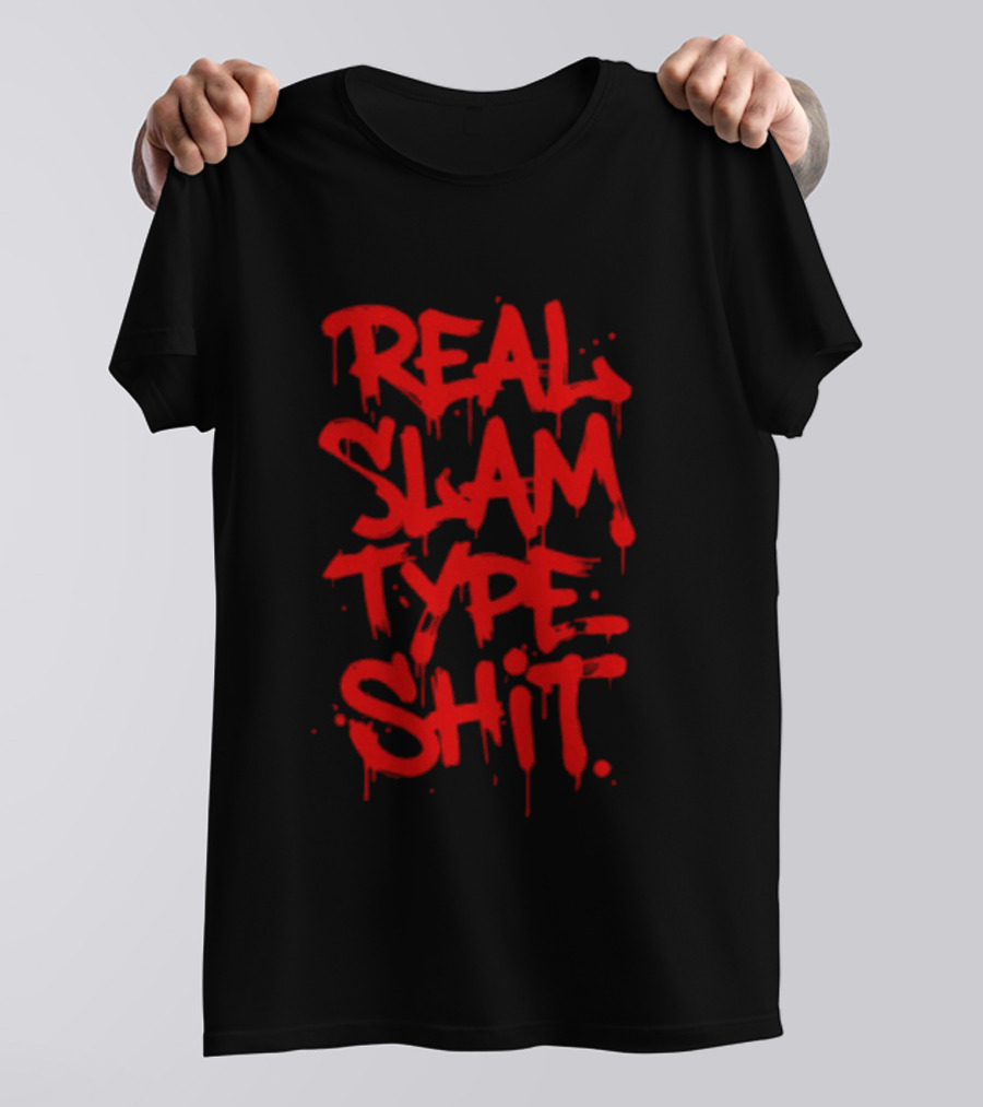 REAL SLAM TYPE SHIT Graffiti Style Red Drip T-Shirt