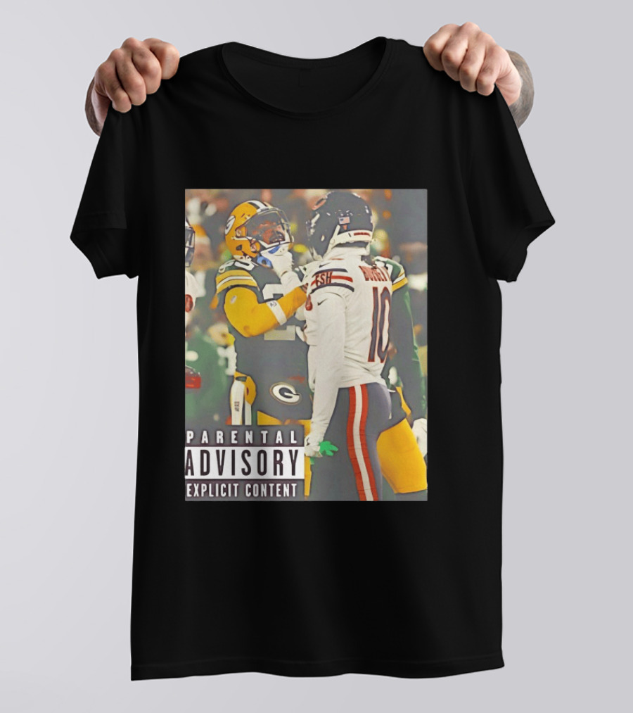 Green Bay Packers Vs Chicago Bears Rivalry Parental Advisory Explicit Content T-Shirt