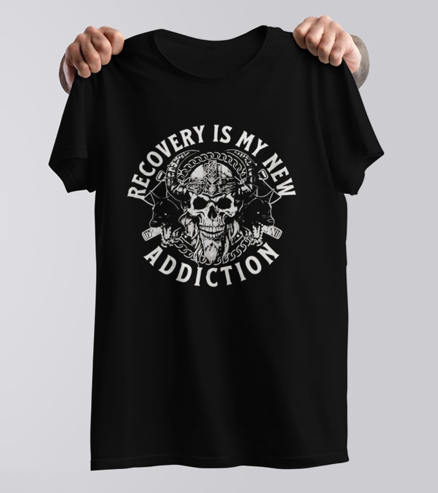 Recovery Is My New Addiction Skull Chains And Tools T-Shirt