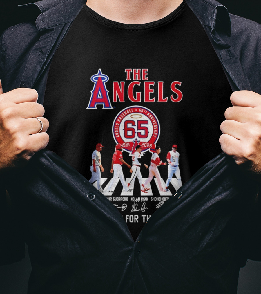 The Angels Baseball 65th Anniversary 1961 2026 Thank You For The Memories Mike Trout Vladimir Guerrero Nolan Ryan Shohei Ohtani Tim Salmon T-Shirt