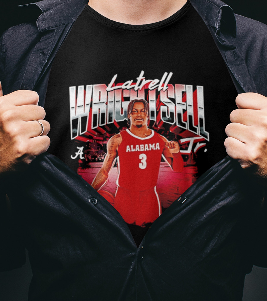Latrell Wrightsell Jr Alabama Basketball 3 NCAA '26 Alabama T-Shirt