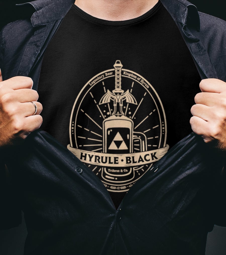 Legendary Beer Kingdom Of Hyrule Hyrule Black The Legend Of Zelda Est 1986 Triforce Sword T-Shirt