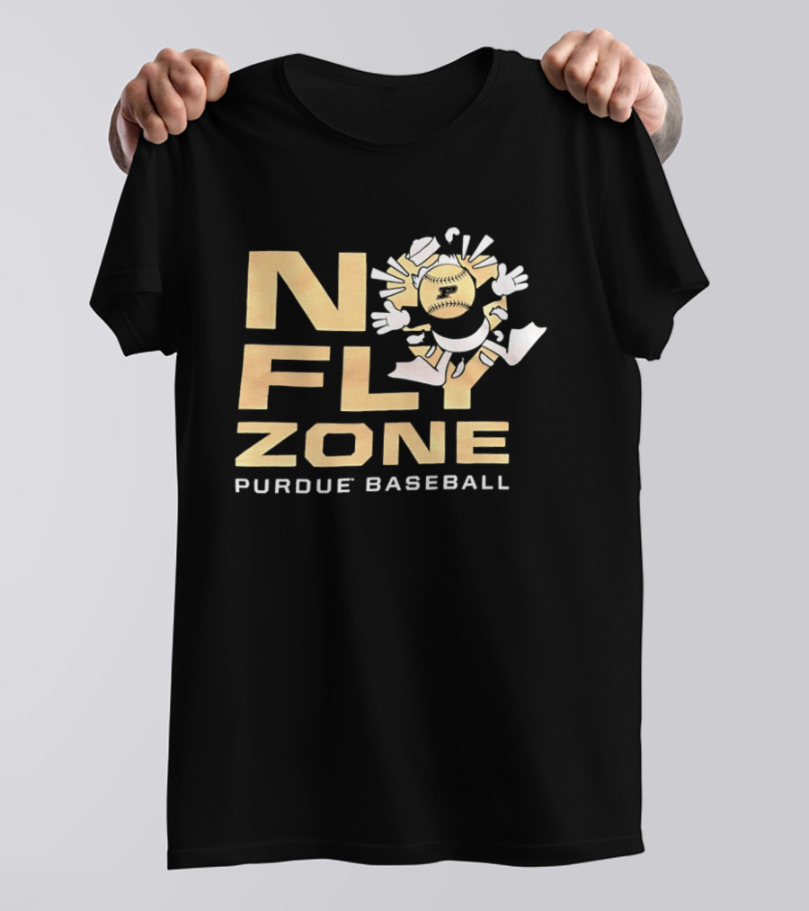 No Fly Zone Purdue Baseball Blocked Baseball F Catch T-Shirt