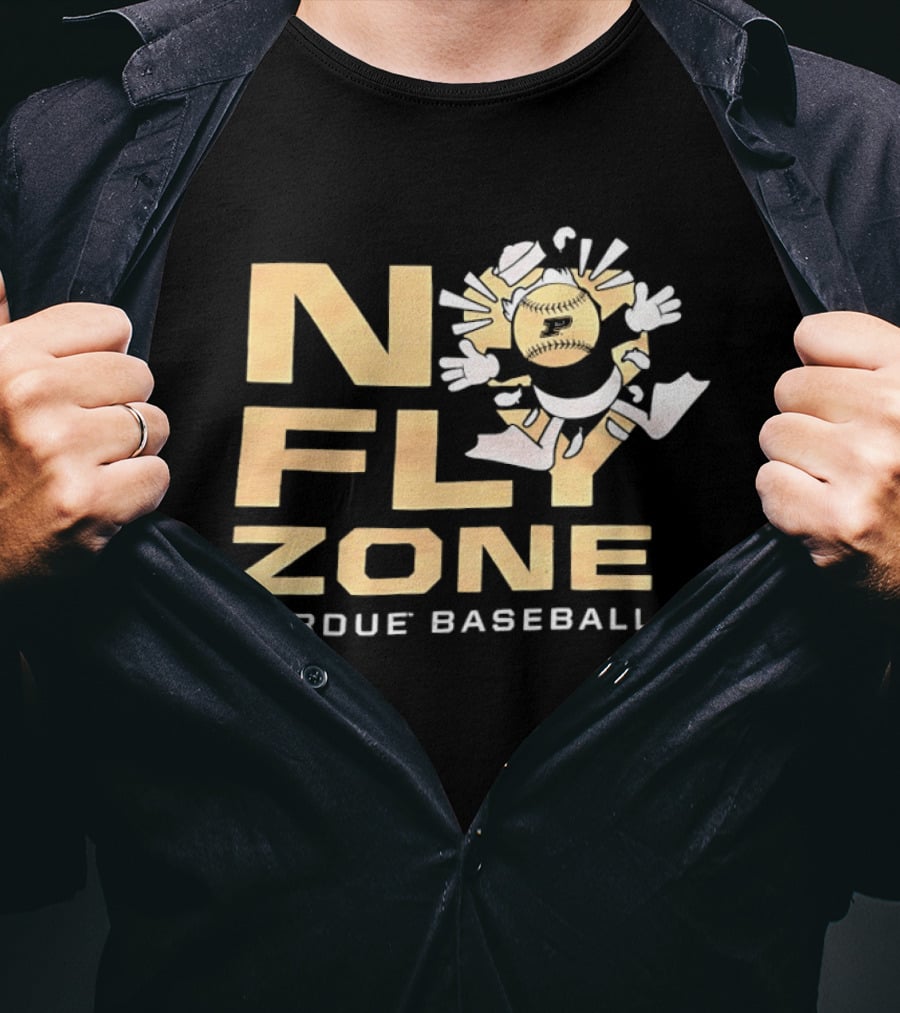 No Fly Zone Purdue Baseball Blocked Baseball F Catch T-Shirt