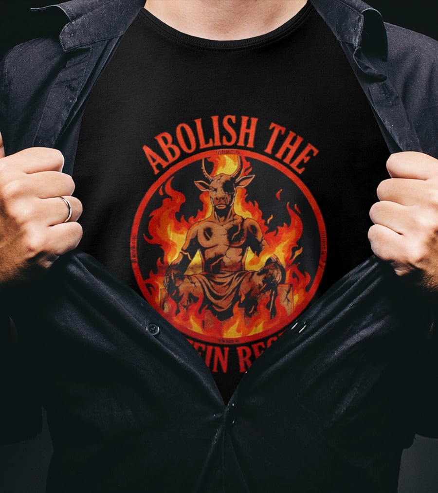 Abolish The Epstein Regime Goat Demon In Flames T-Shirt