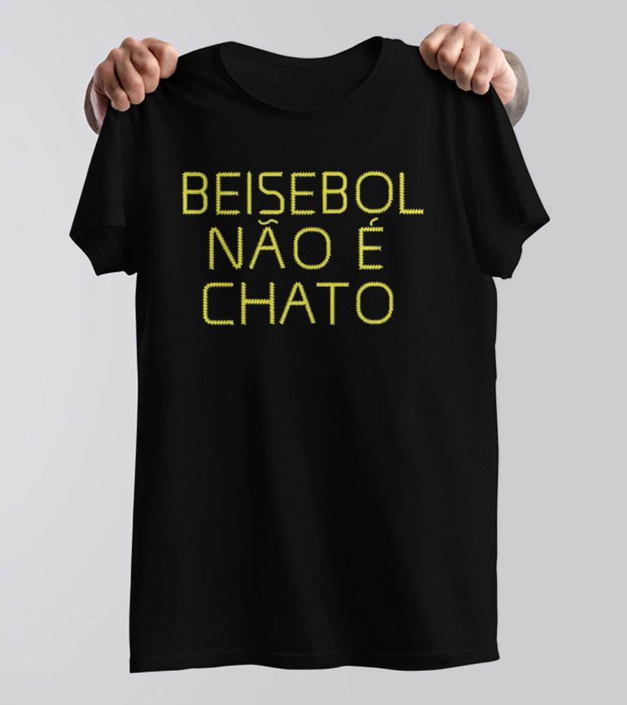 Beisbol Não É Chato Yellow Text Fan T-Shirt