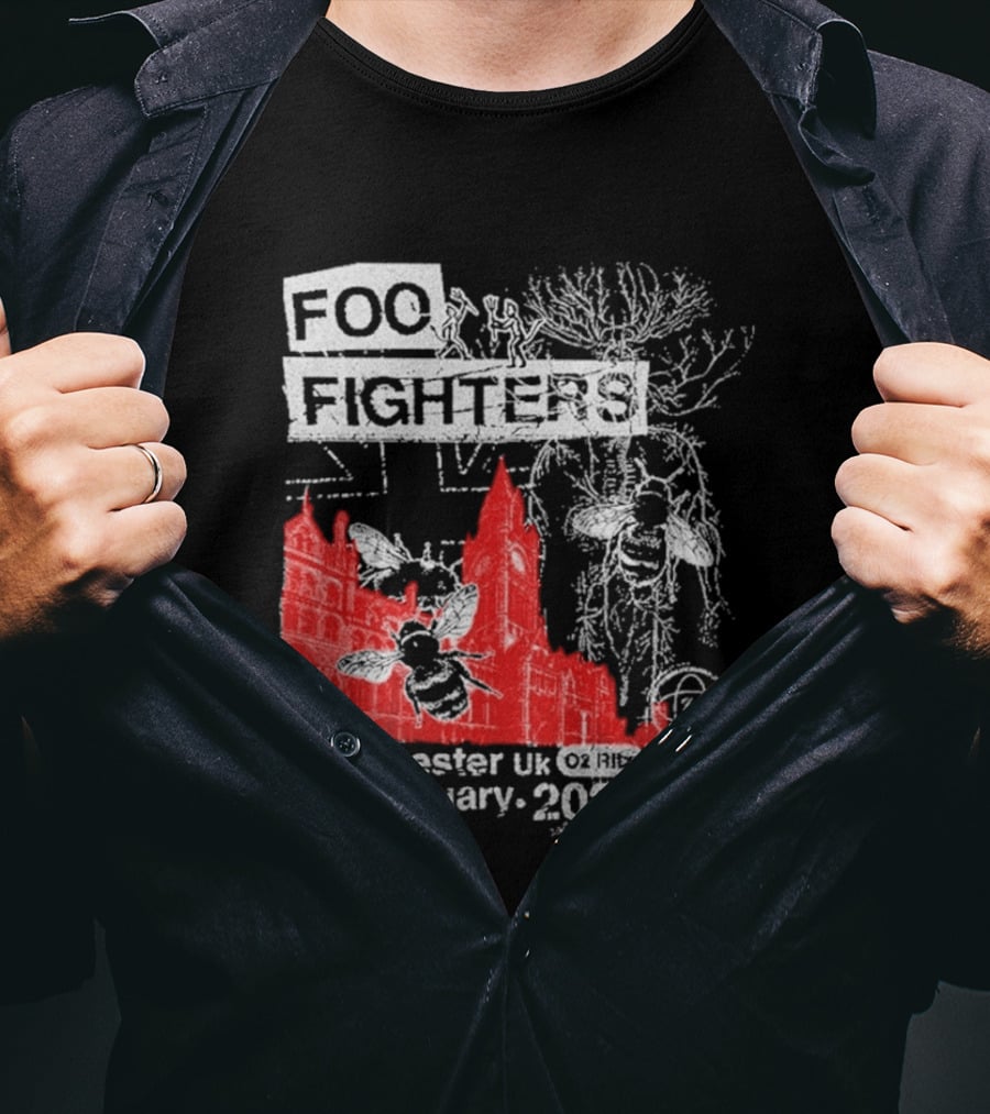Foo Fighters Manchester UK 27 February 2026 Surprise Show O2 Ritz Bee T-Shirt