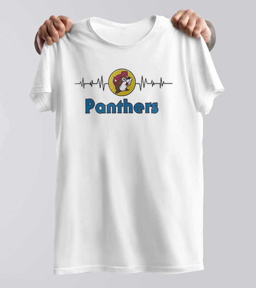 Panthers Buc Ee's Beavers Heartbeat Collaboration T-Shirt