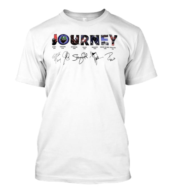 Journey Band Tour Heart Wings Signatures T-Shirt