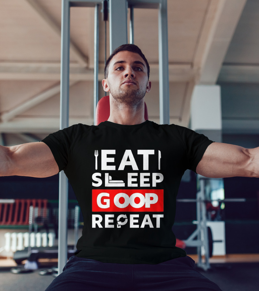 Eat Sleep Goop Repeat Utensil And Bed T-Shirt