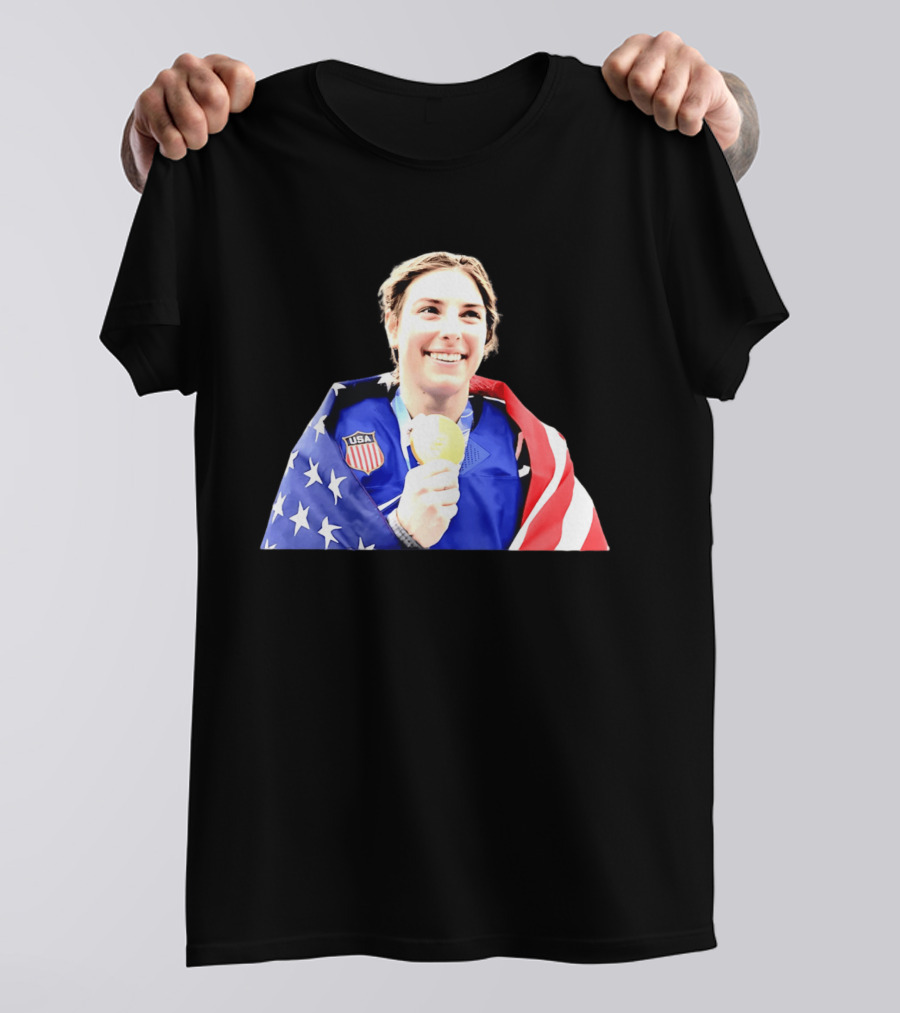 Hillary Knight USA Women's National Ice Hockey American Flag Gold Medal 2026 T-Shirt