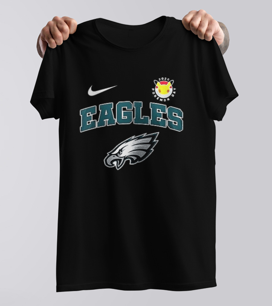 Nike Philadelphia Eagles Pikachu 30th Anniversary T-Shirt