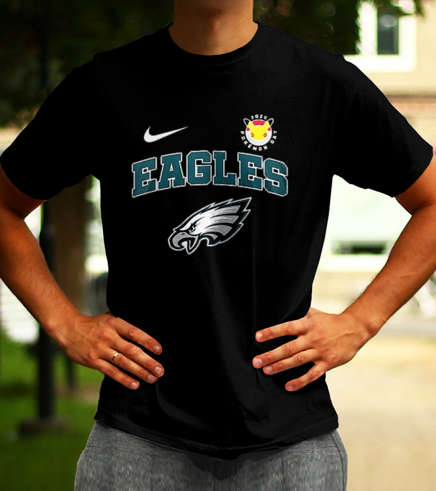 Nike Philadelphia Eagles Pikachu 30th Anniversary T-Shirt