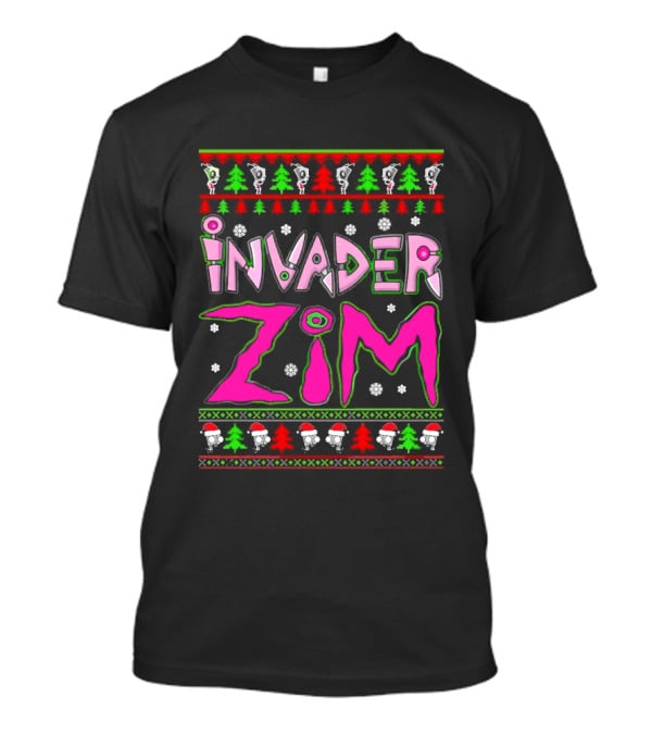 Invader Zim Christmas Sweater Santa Hat Trees T-Shirt