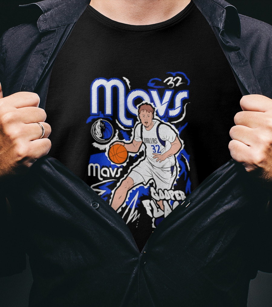 Mavs 32 Cooper Flagg Dallas Mavericks Basketball Player Paint T-Shirt