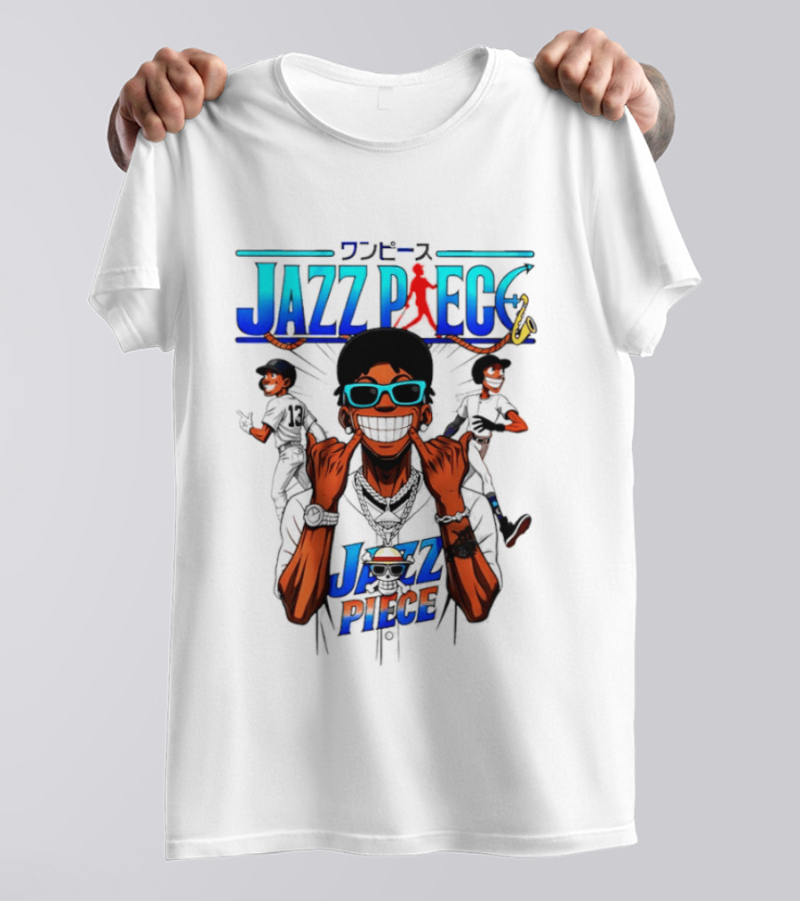 Jazz Piece Jolly Roger One Piece Hip Hop Urban Style Anime Fusion T-Shirt