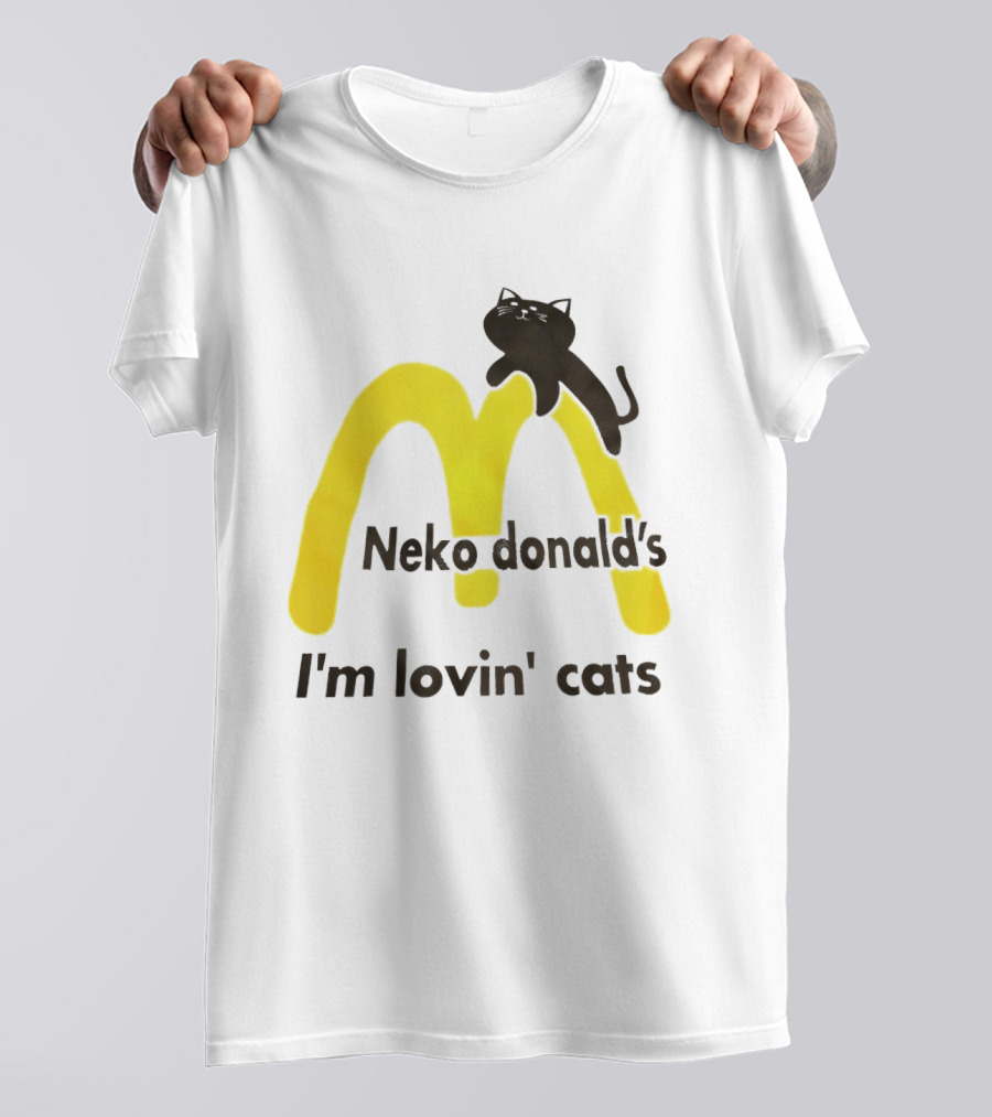 Neko Donald's I'm Lovin' Cats Black Cat Golden Arches T-Shirt