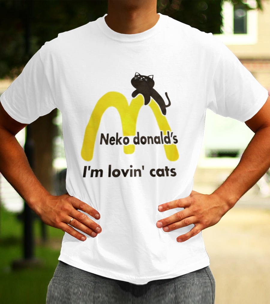 Neko Donald's I'm Lovin' Cats Black Cat Golden Arches T-Shirt