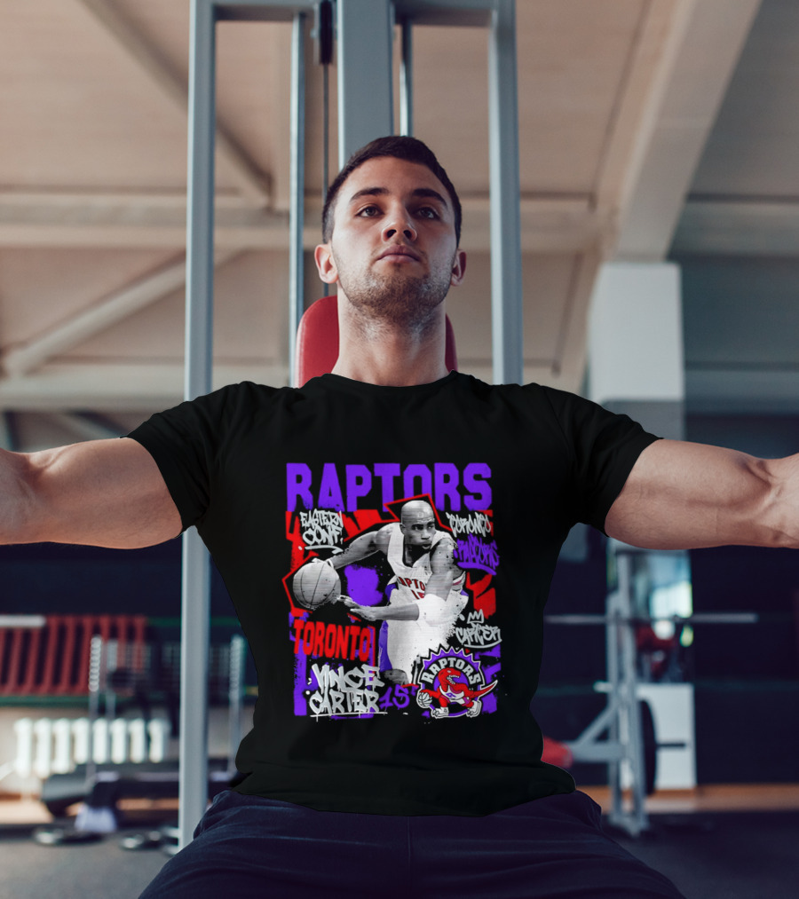 Toronto Raptors Vince Carter Chalked Up Player 15 Paint T-Shirt