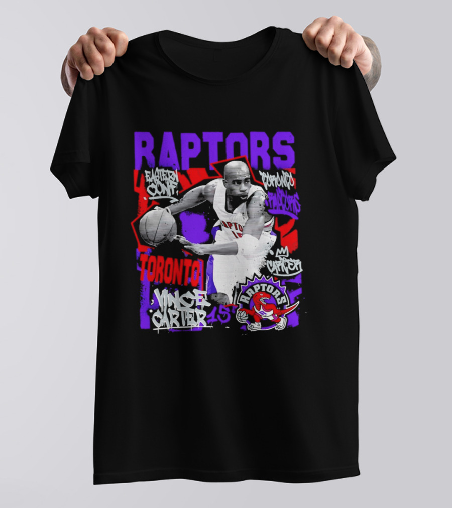 Toronto Raptors Vince Carter Chalked Up Player 15 Paint T-Shirt
