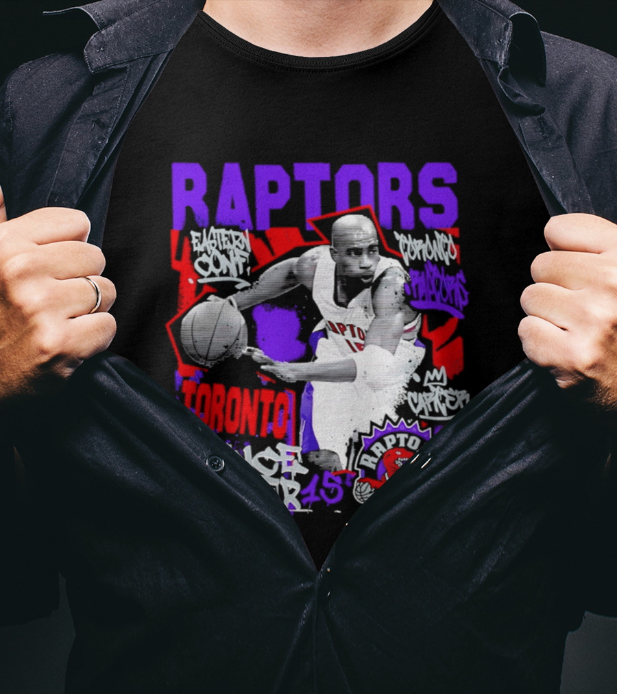 Toronto Raptors Vince Carter Chalked Up Player 15 Paint T-Shirt