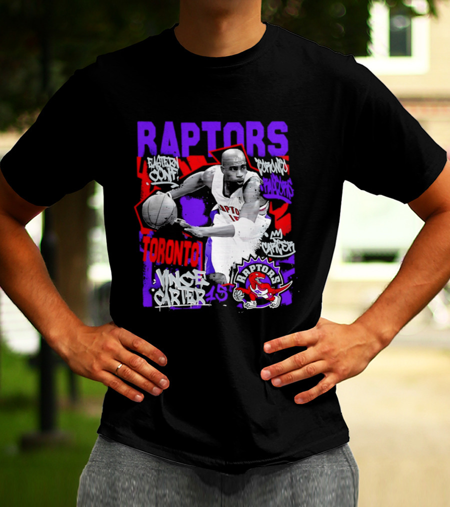Toronto Raptors Vince Carter Chalked Up Player 15 Paint T-Shirt
