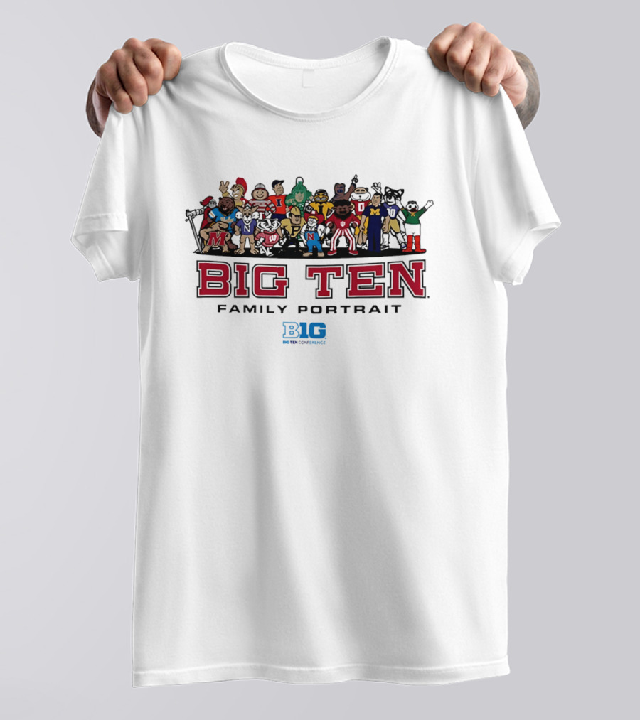 Big Ten Family Portrait All Team Characters 2026 T-Shirt