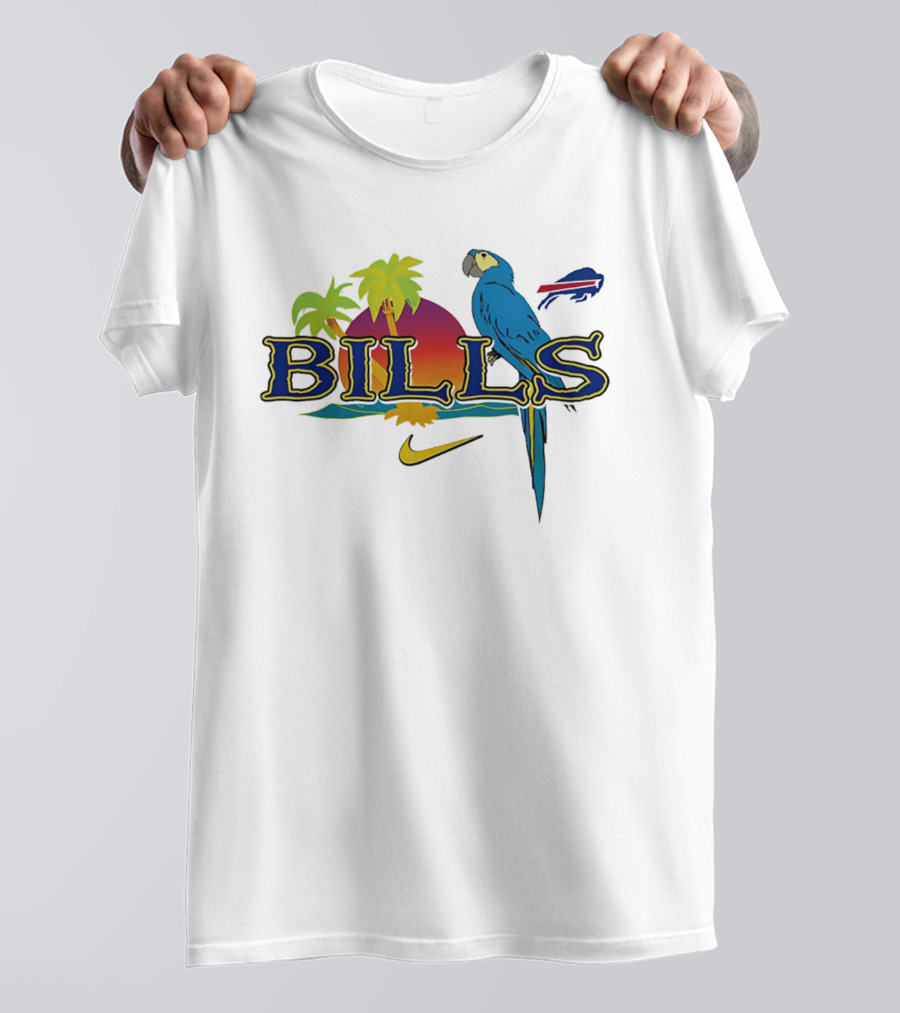 Buffalo Bills Parrot Tropical Vibes With Nike And Palm Trees T-Shirt