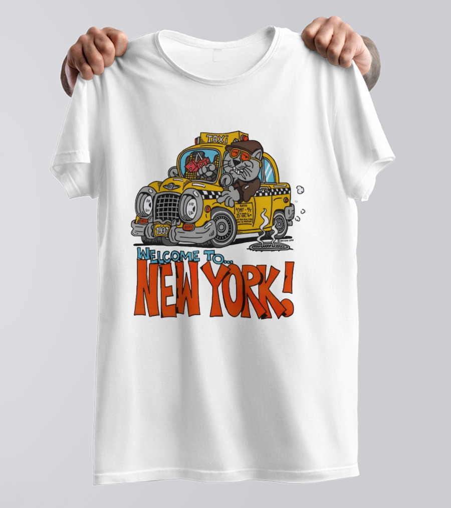 Welcome To New York Taxi Cat Adventure 1937 T-Shirt
