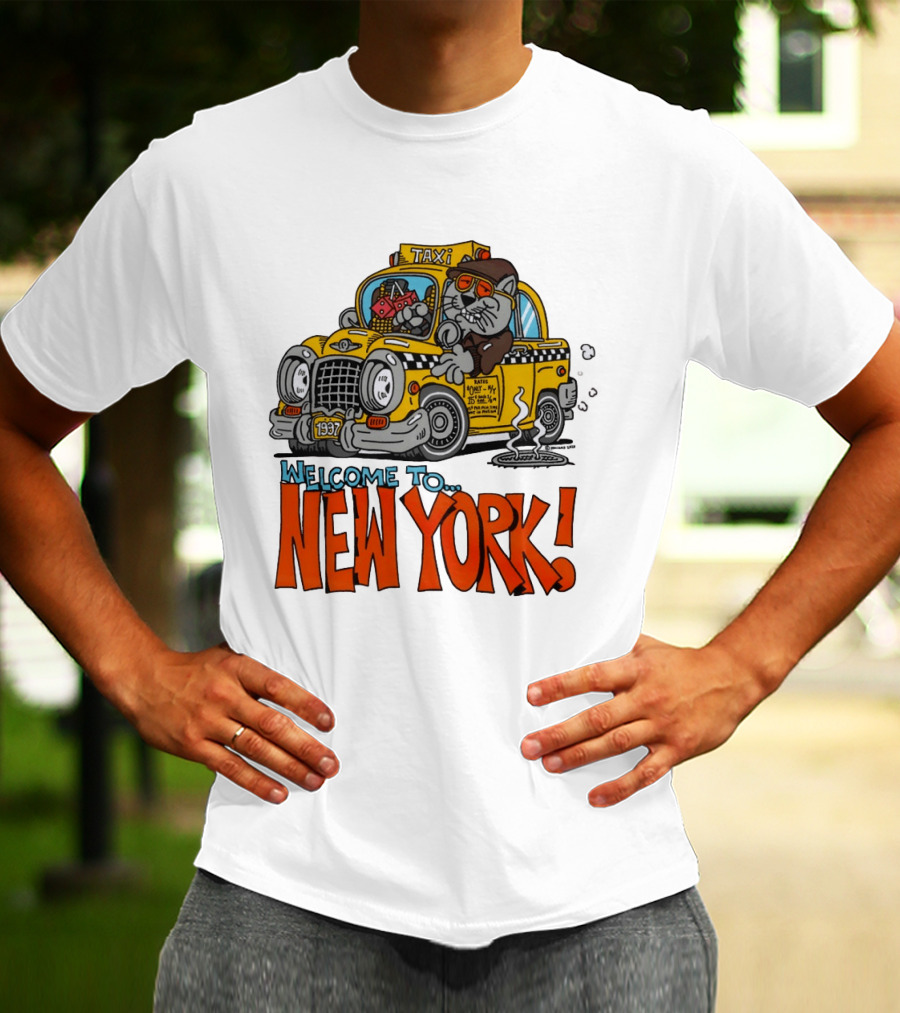 Welcome To New York Taxi Cat Adventure 1937 T-Shirt