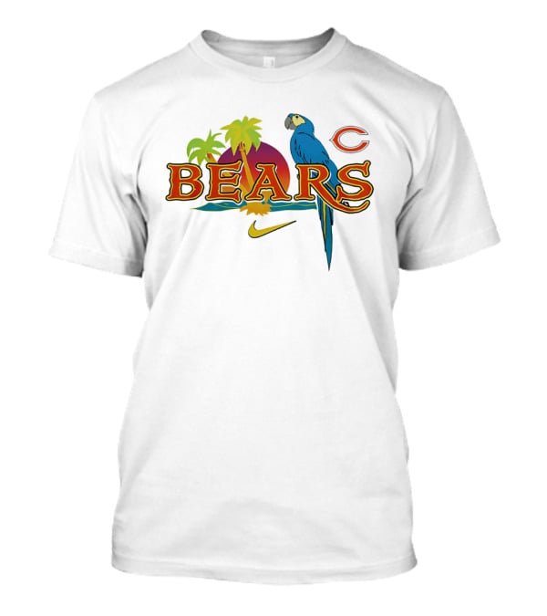 Chicago Bears Tropical Sunset Parrot Nike Collaboration T-Shirt
