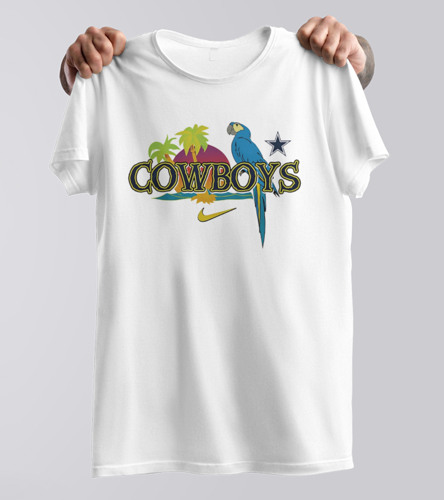 Cowboys Tropical Sunset Parrot Nike Star T-Shirt