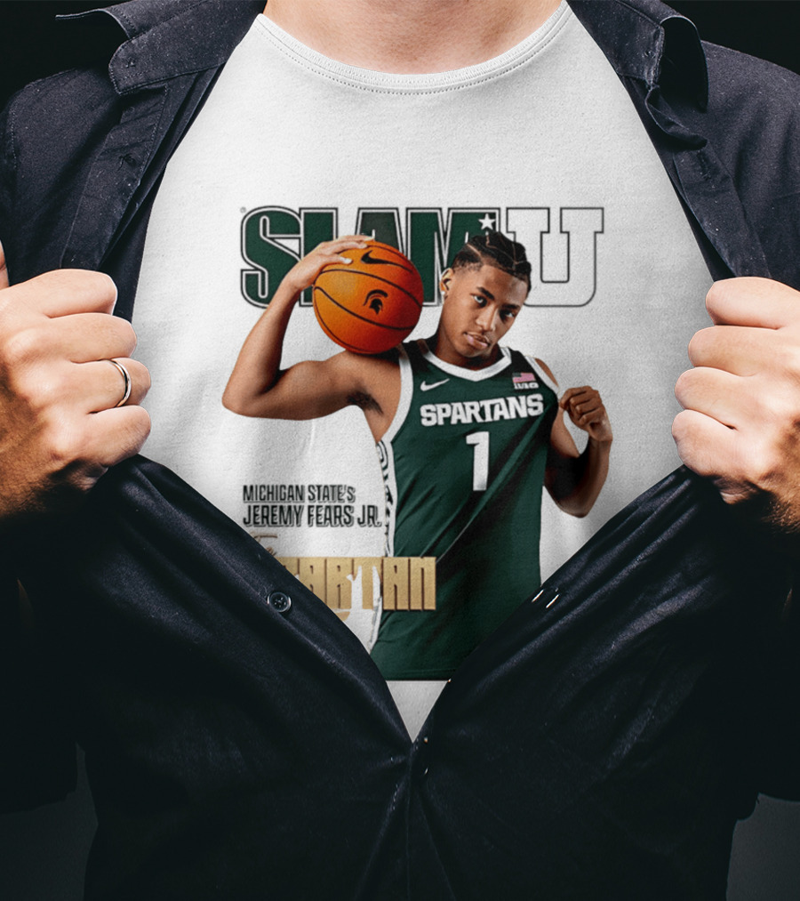 SlamU Jeremy Fears Jr Spartans The Spartan Code Michigan State T-Shirt