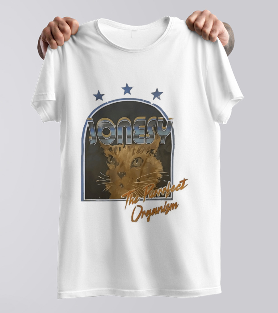 Jonesy The Purrfect Organism Cat Face Three Stars T-Shirt