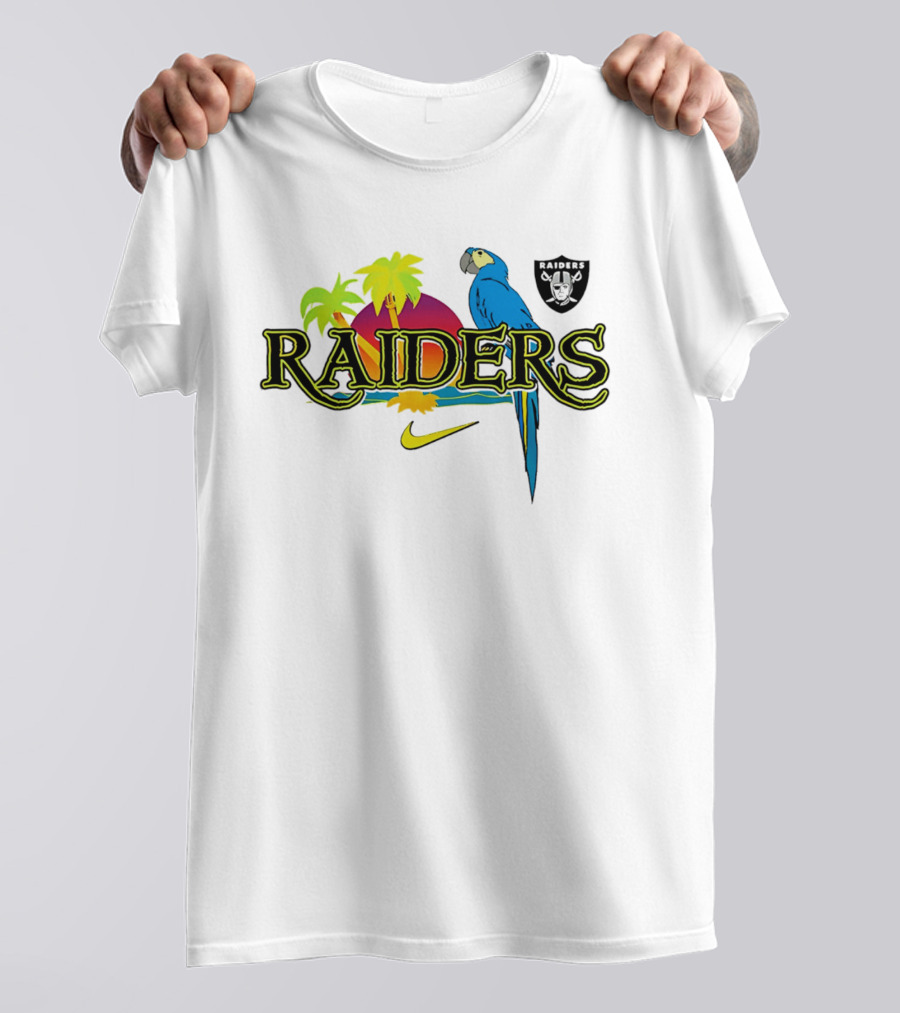 Las Vegas Raiders Tropics And Parrot It's 5 O' Somewhere Nike T-Shirt
