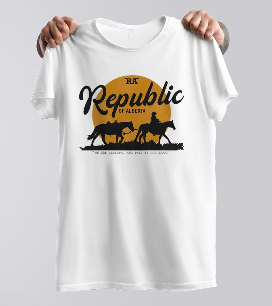 Republic Of Alberta We Are Alberta Brand Vintage Western Cowboy T-Shirt